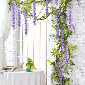 Pnącze ze Sztycznymi Kwiatami Glicynii | WISBLOOM